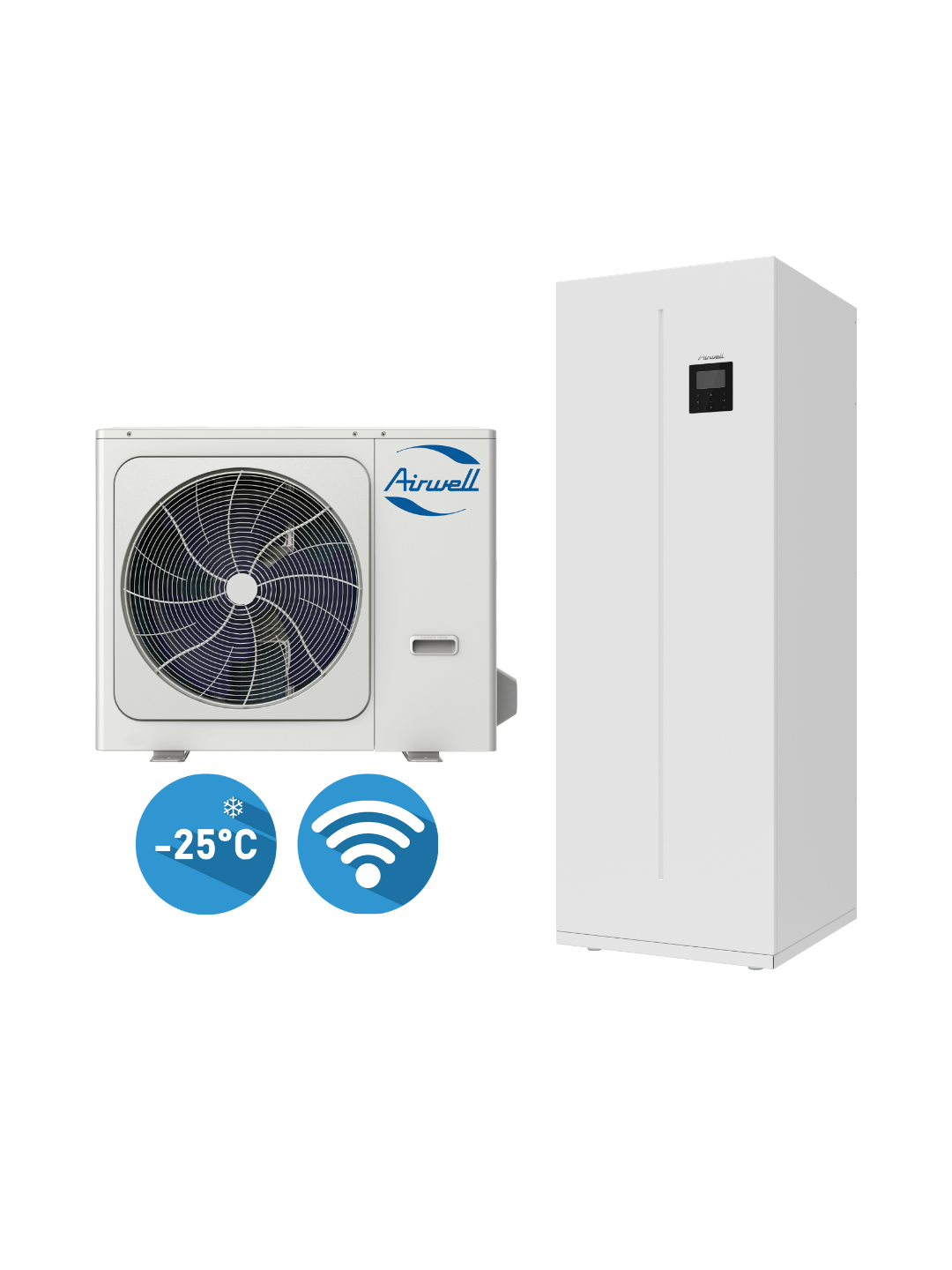 Airwell šilumos siurblys oras-vanduo Wellea WT 6,2kW su 240 litrų talpa Airwell šilumos siurblys oras-vanduo Wellea WT 6,2kW su 240 litrų talpa