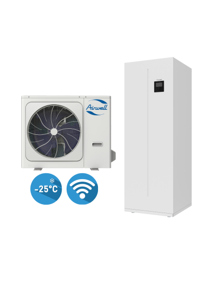 Airwell šilumos siurblys oras-vanduo Wellea WT 10,0kW su 190 litrų talpa Airwell šilumos siurblys oras-vanduo Wellea WT 10,0kW su 190 litrų talpa