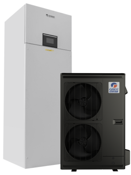 Gree šilumos siurblys oras-vanduo Versati IV Duo 14,6/13,8kW su 185 litrų talpa Gree šilumos siurblys oras-vanduo Versati IV Duo 14,6/13,8kW su 185 litrų talpa