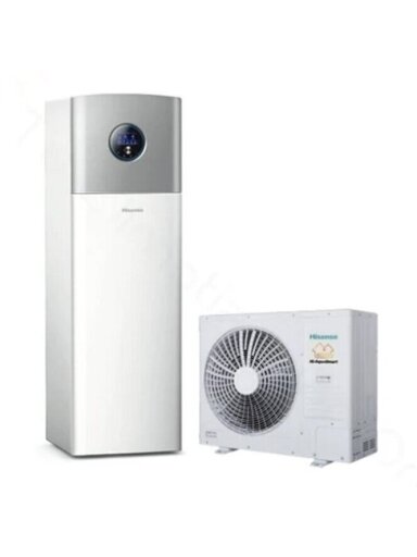 Hisense šilumos siurblys oras-vanduo Integra 6,0kW su 230 litrų talpa Hisense šilumos siurblys oras-vanduo Integra 6,0kW su 230 litrų talpa