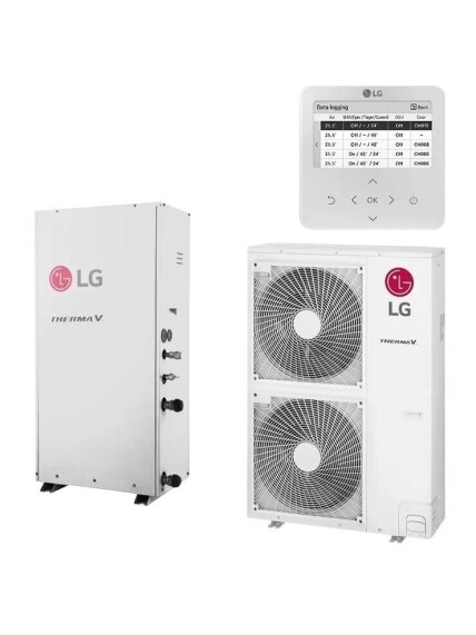 LG aukštatemperatūris šilumos siurblys oras-vanduo Therma V Split HU161HA.U33/HN1610H.NK3 16,0kW LG aukštatemperatūris šilumos siurblys oras-vanduo Therma V Split HU161HA.U33/HN1610H.NK3 16,0kW