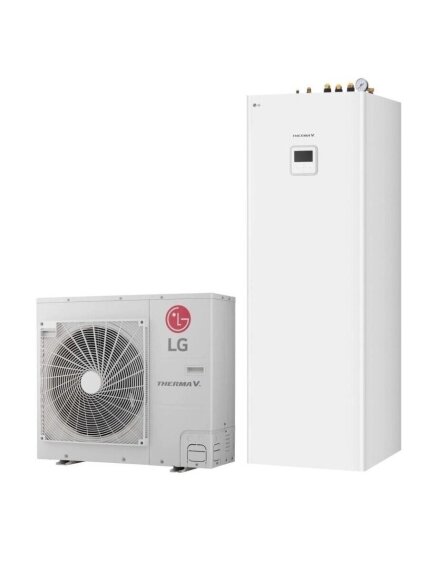 LG šilumos siurblys oras-vanduo Therma V Split HU071MR/ HN0916T 7,0kW su 200 litrų talpa LG šilumos siurblys oras-vanduo Therma V Split HU071MR/ HN0916T 7,0kW su 200 litrų talpa
