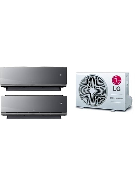 LG multisplit oro kondicionierius Dualcool AI Deluxe Black dviems kambariams, juodas