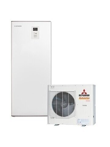 Mitsubishi Heavy Industries šilumos siurblys oras-vanduo HMA100-W / FDCW100VNX-A 10kW su 180 litrų talpa Mitsubishi Heavy Industries šilumos siurblys oras-vanduo HMA100-W / FDCW100VNX-A 10kW su 180 litrų talpa