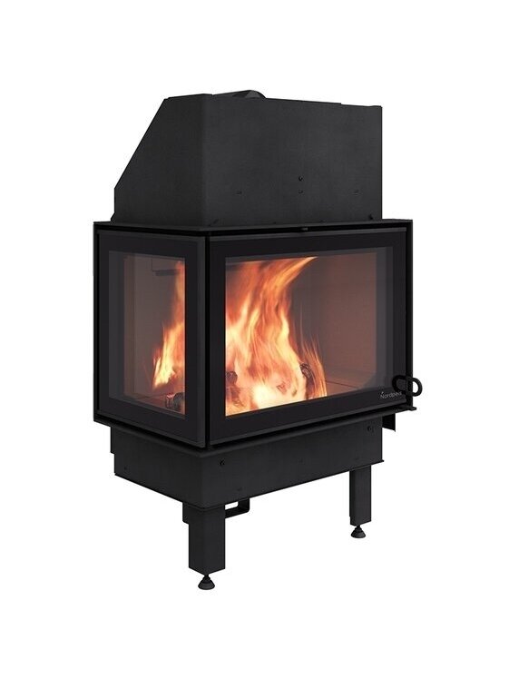 Nordpeis plieninis židinys N-21A 5,4kW, papildomas stiklas kairėje