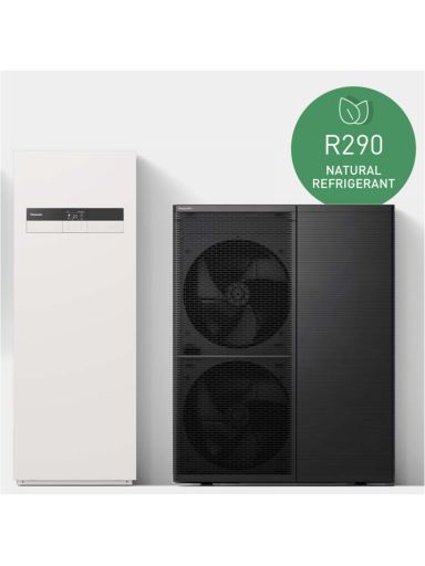 Panasonic šilumos siurblys oras-vanduo Aquarea T-CAP M kartos WH-ADC0316M9E8AN2 / WH-WXG09ME8 9kW su 185 litrų talpa