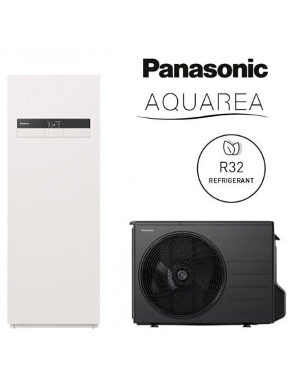 Panasonic šilumos siurblys oras-vanduo Aquarea K kartos WH-ADC0309K3E5AN / WH-UDZ09KE5 9kW su 185 litrų talpa