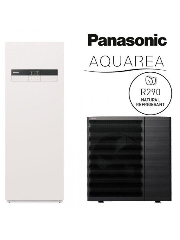 Panasonic šilumos siurblys oras-vanduo Aquarea L kartos WH-ADC0509L6E5 / WH-WDG07LE5 7kW su 185 litrų talpa