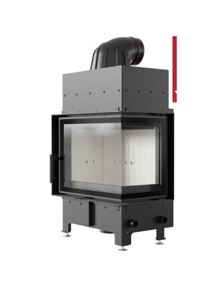 Kratki plieninis židinys Floki S P/BS 8,0kW, kampinis 3